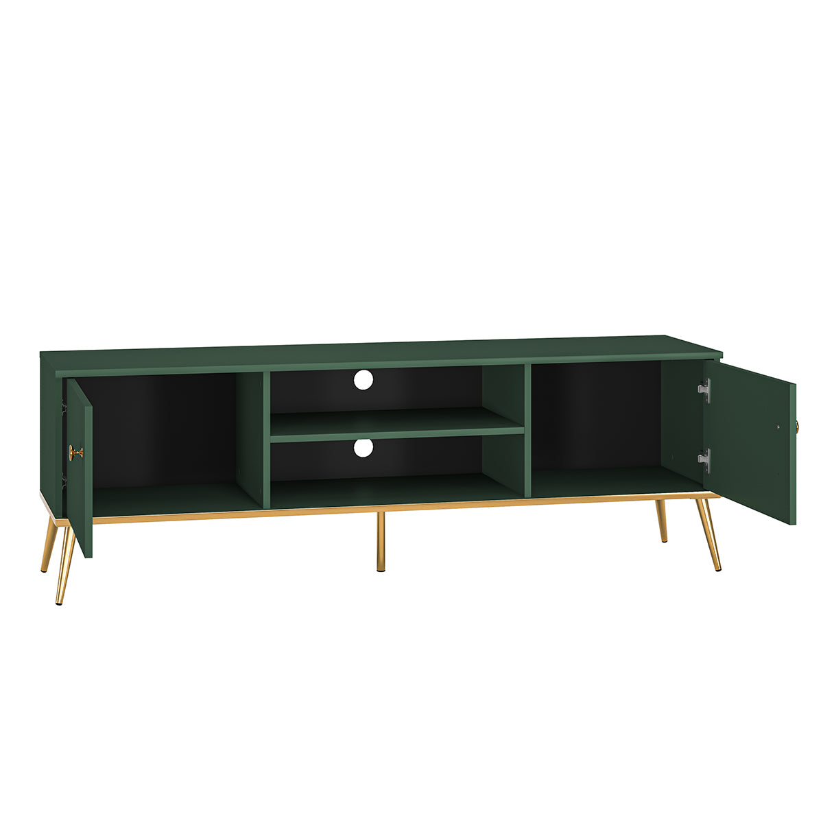 Meuble TV 2 portes 160 cm Thalia Vert - vue 2