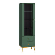 Vitrine 1 porte 2 tiroirs Thalia Vert