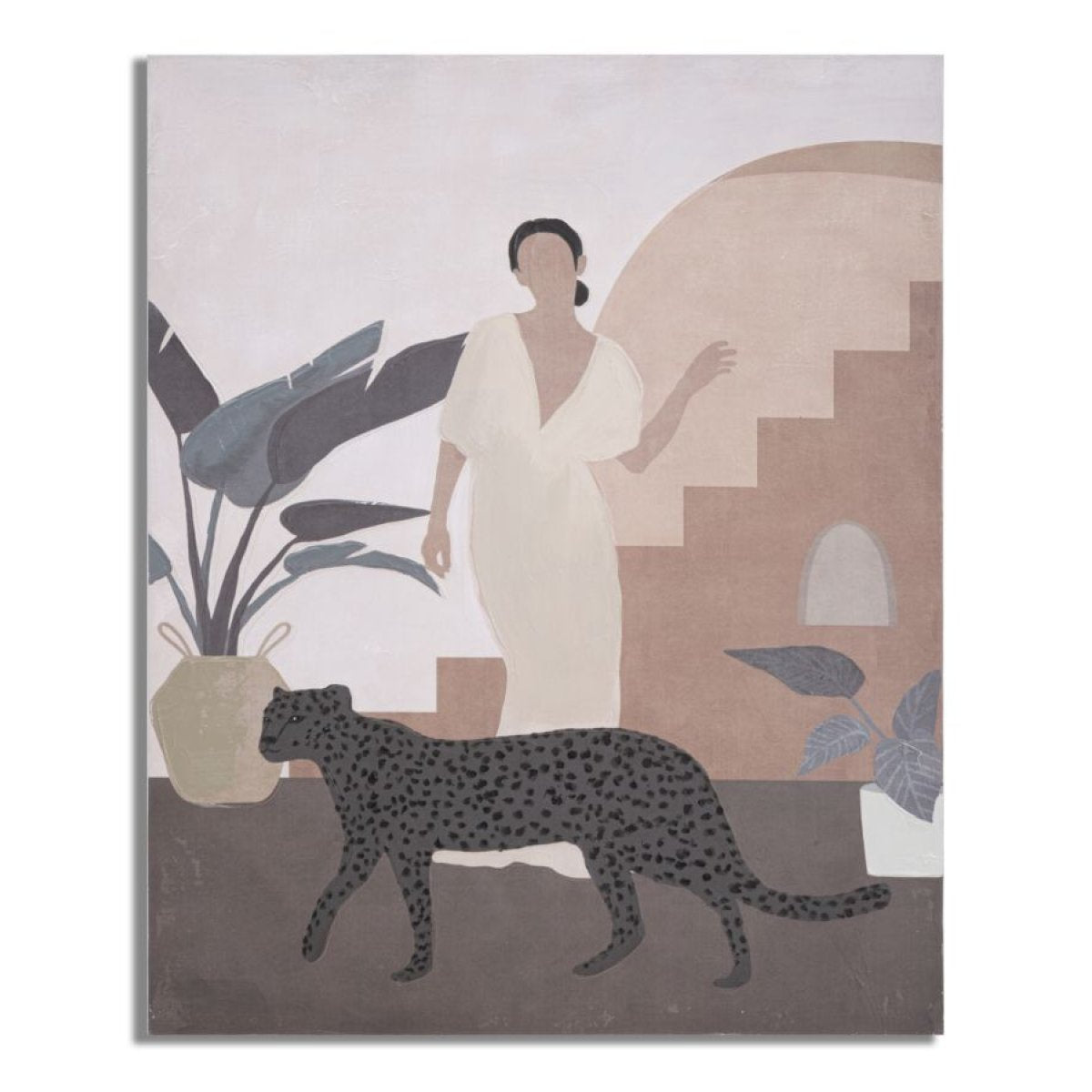 Toile peinte à la main femme panthère 80x100 cm Camilia - vue 2