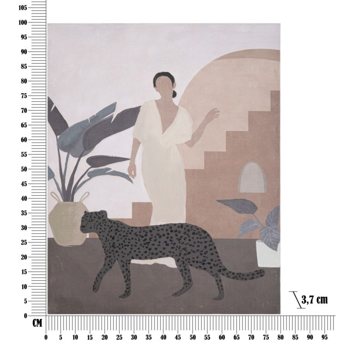 Toile peinte à la main femme panthère 80x100 cm Camilia - vue 6