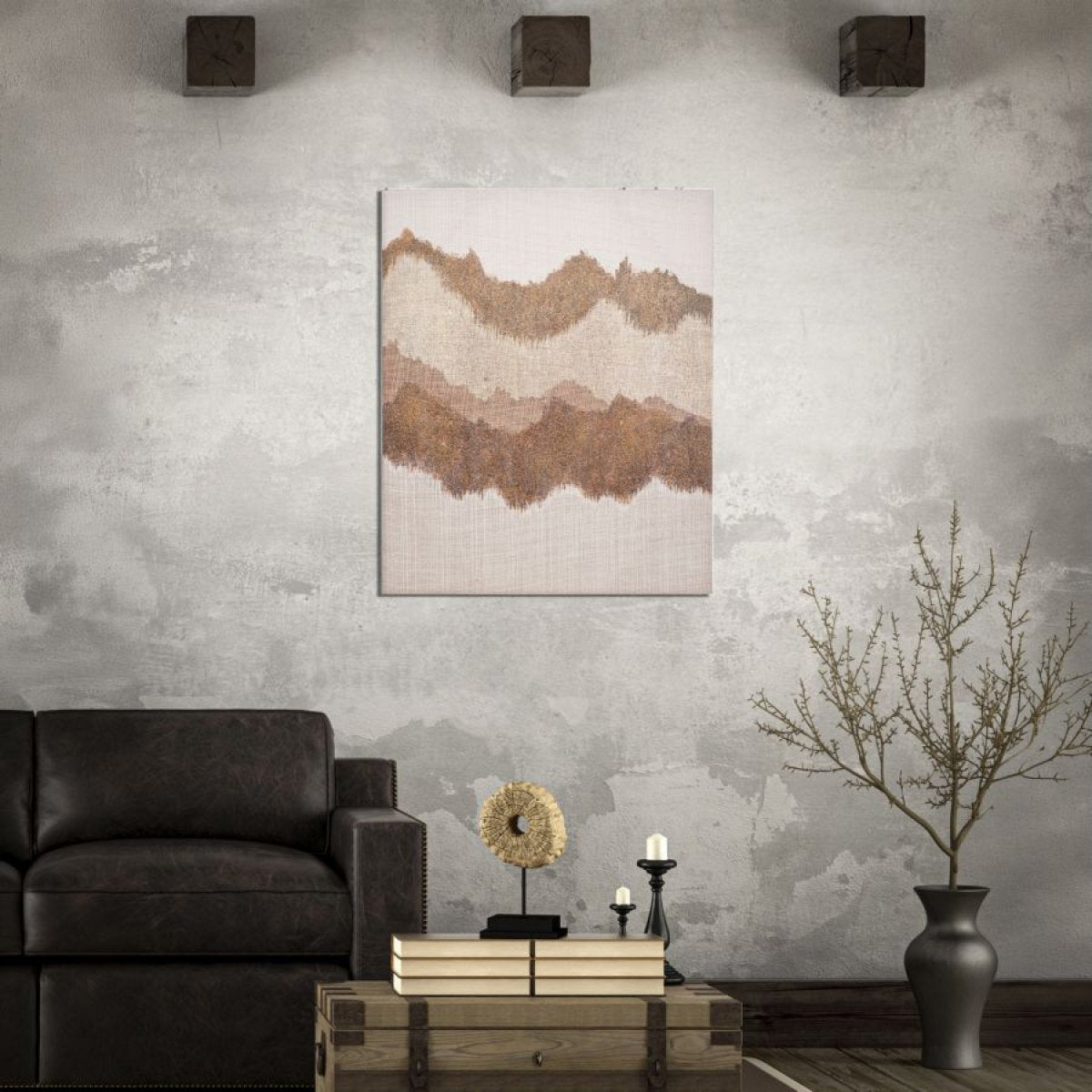 Toile peinte à la main montagne 80x100 cm Yaël - vue 4