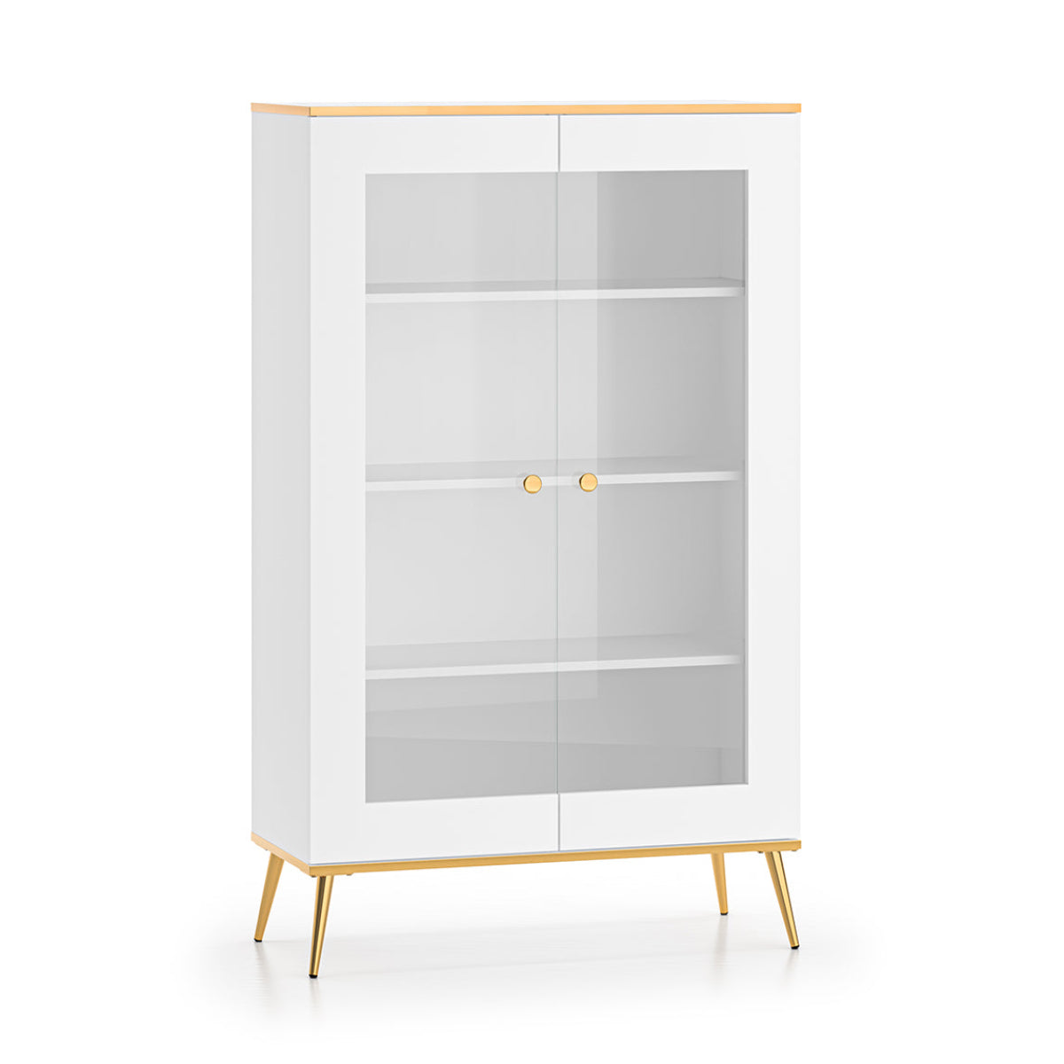 Vaisselier 2 portes Zora Blanc et Doré