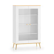 Vaisselier 2 portes Zora Blanc et Doré