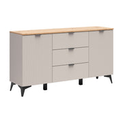 Buffet 2 portes 3 tiroirs Vicky Cachemire et Bois