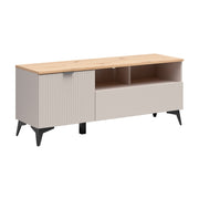 Meuble TV 1 porte 1 tiroir 135 cm Vicky Cachemire et Bois