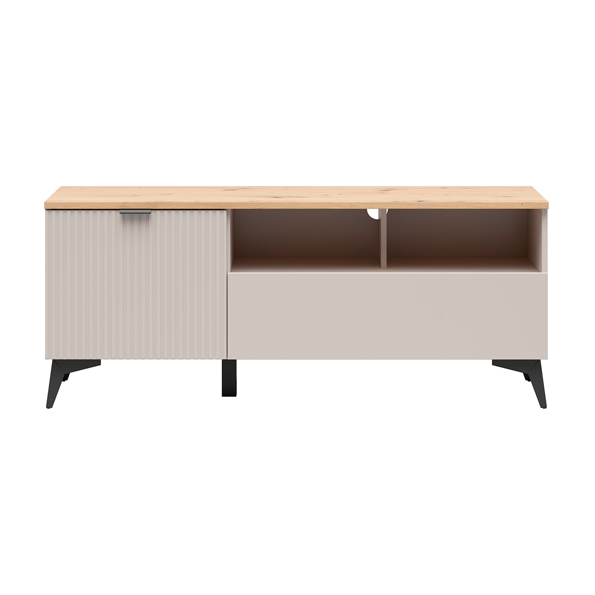 Meuble TV 1 porte 1 tiroir 135 cm Vicky Cachemire et Bois - vue 4
