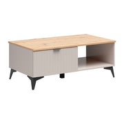Table basse 1 tiroir 1 niche Vicky Cachemire et Bois