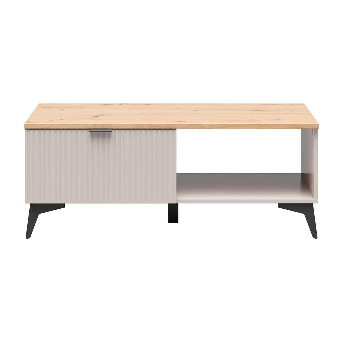 Table basse 1 tiroir 1 niche Vicky Cachemire et Bois - vue 4