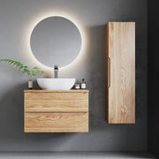 Ensemble meuble simple vasque 80cm et colonne Viggo Bois