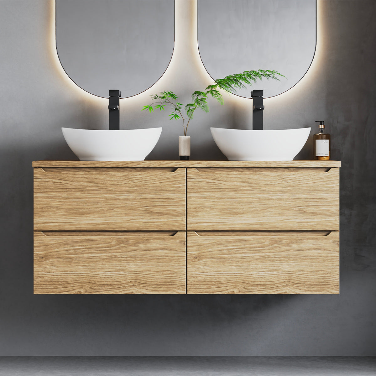 Meuble sous-vasque 120cm plan de toilette Viggo Bois - vue 5