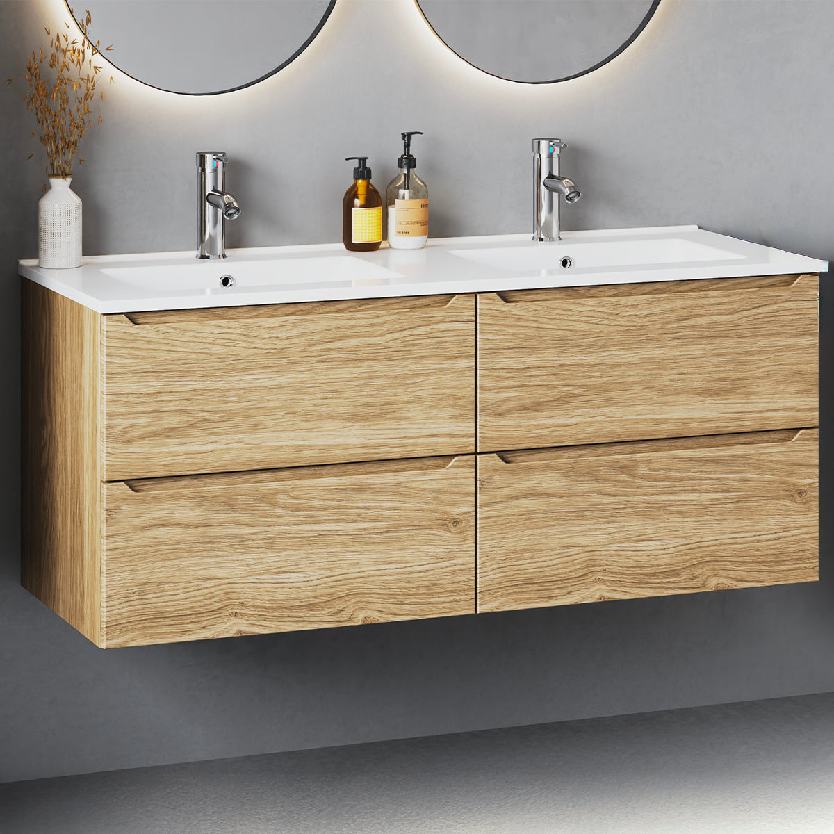 Meuble double vasque encastrée 120cm Viggo Bois - vue 5