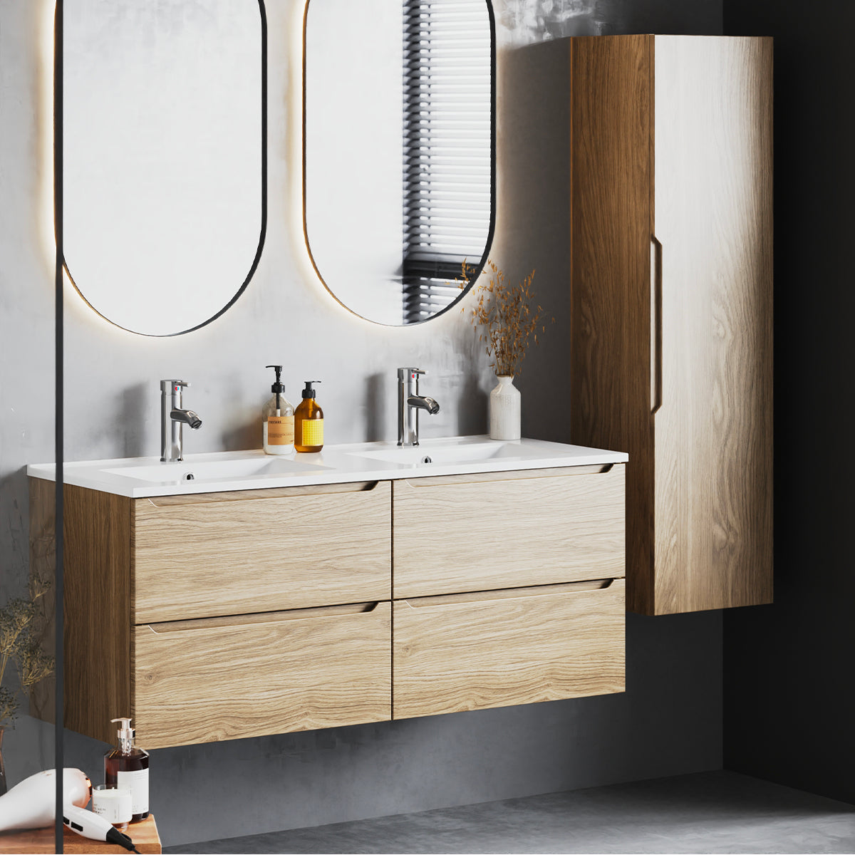 Meuble sous-vasque 120cm Viggo Bois - vue 6