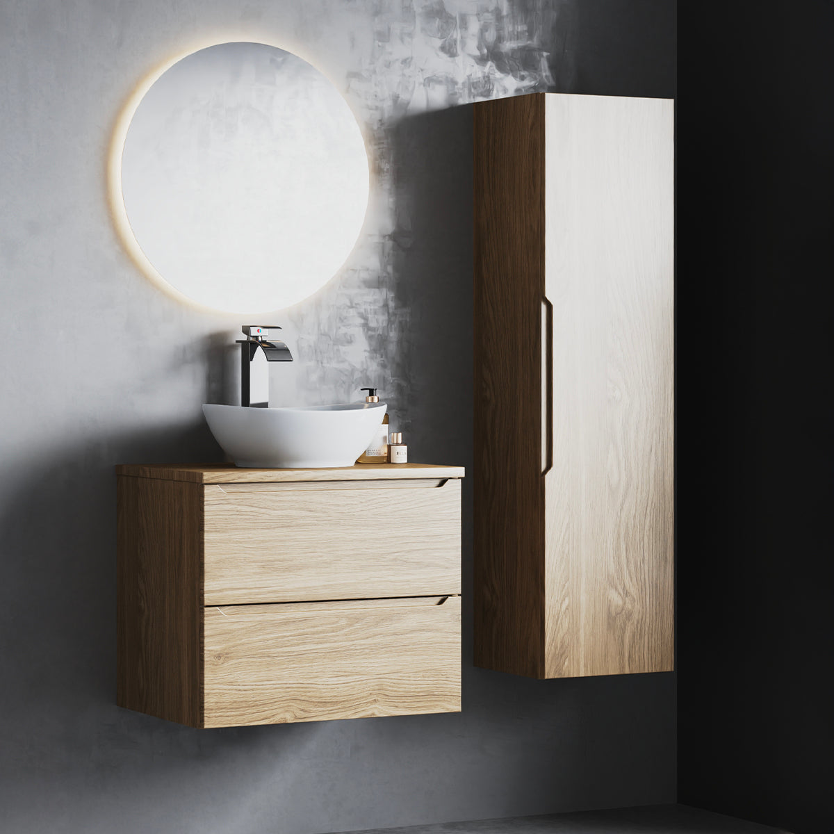 Meuble sous-vasque 60cm plan de toilette Viggo Bois - vue 6