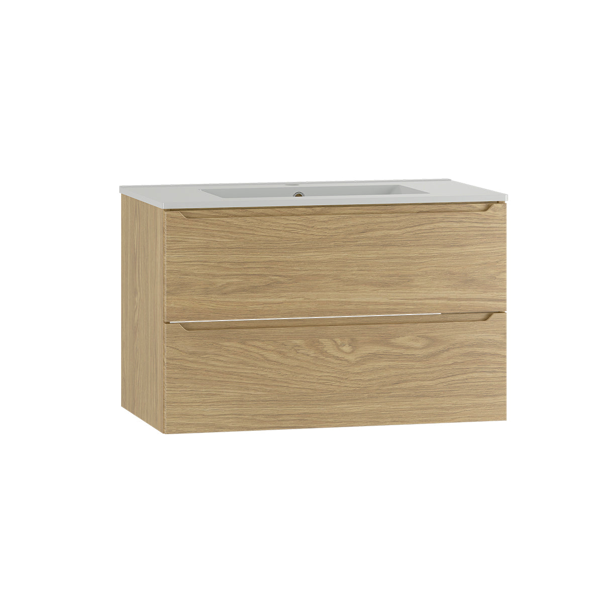 Meuble simple vasque encastrée 80cm Viggo Bois