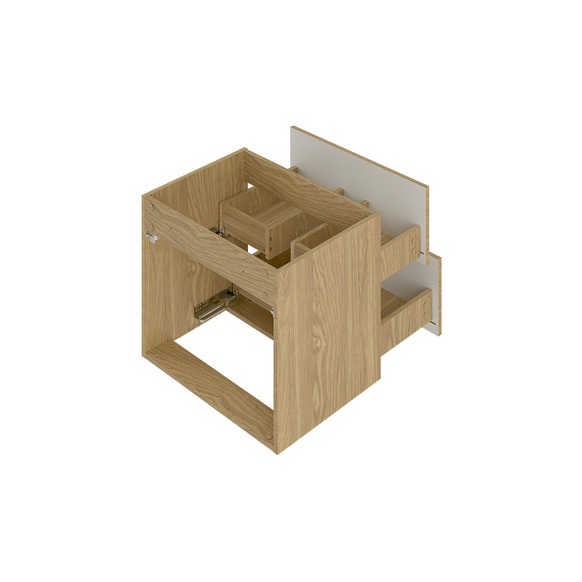 Ensemble meuble double vasque 140cm 2 niches et colonne Viggo Bois - vue 4