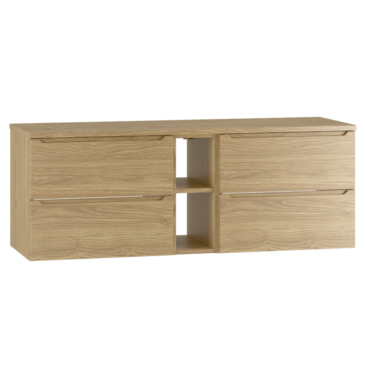 Meuble sous-vasque 140cm 2 niches plan de toilette Viggo Bois