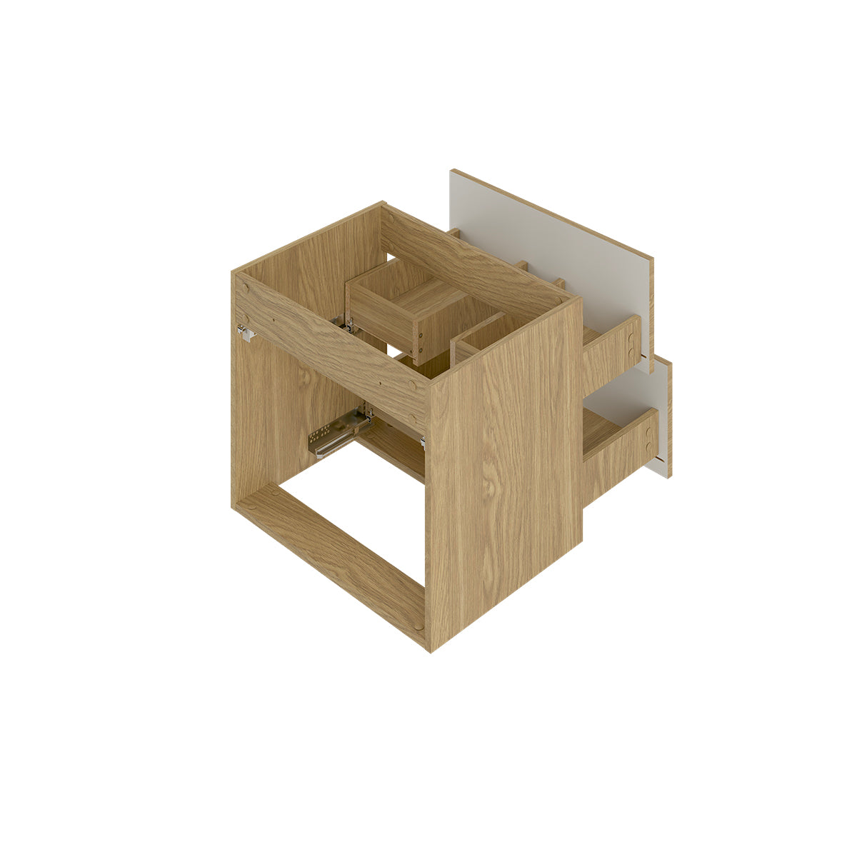 Ensemble meuble simple vasque encastrée 60cm et colonne Viggo Bois - vue 4