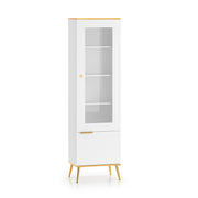 Vitrine 2 portes Zora Blanc et Doré