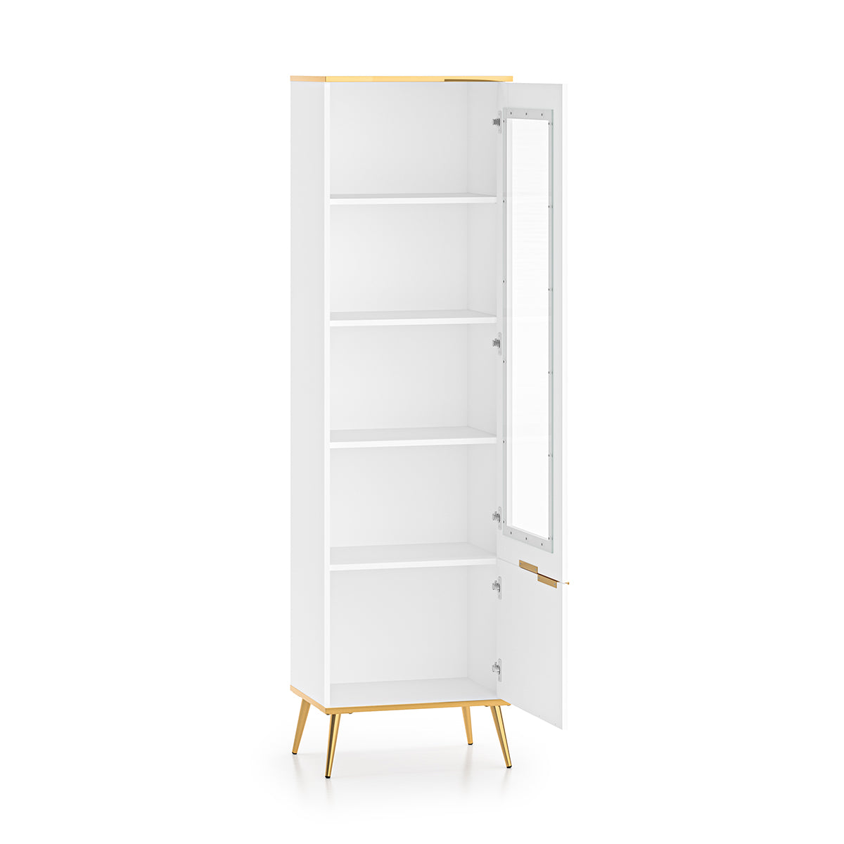 Vitrine 2 portes Zora Blanc et Doré - vue 2