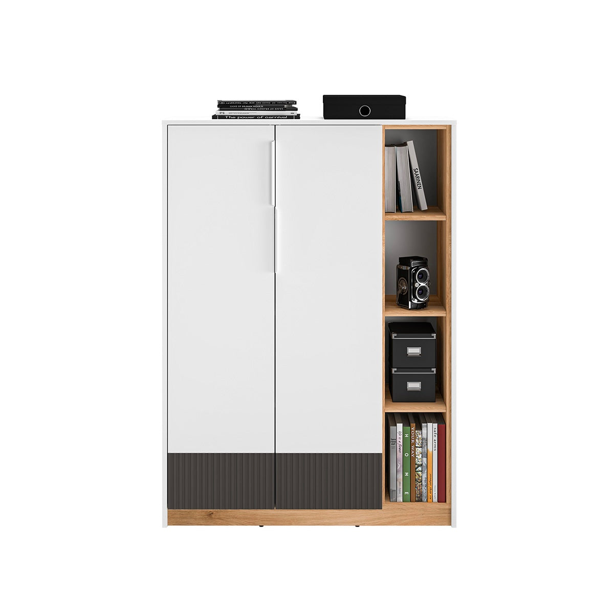 Armoire basse 2 portes 1 tiroir Ronan Blanc