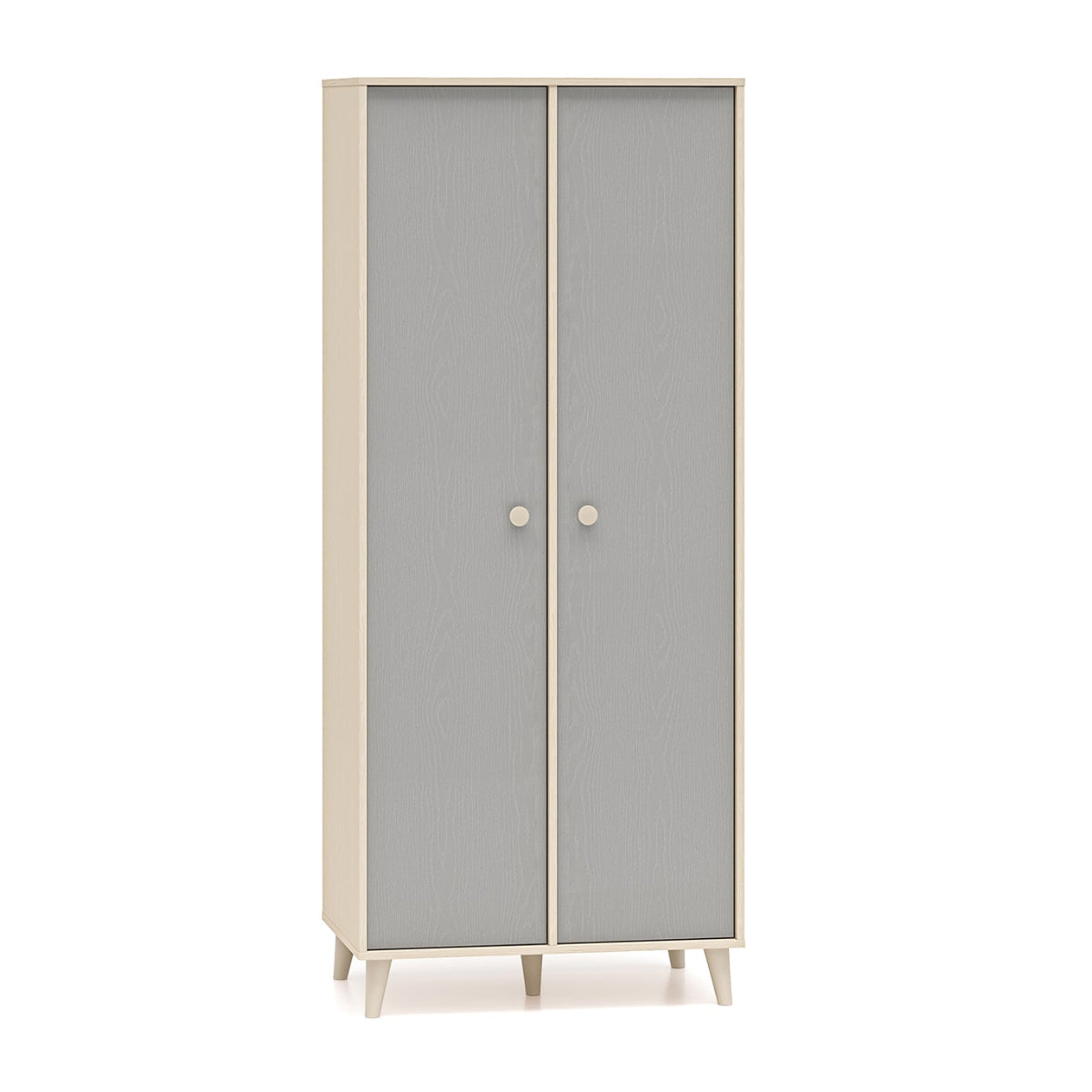 Armoire 2 portes Alycia Beige et Gris
