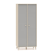 Armoire 2 portes Alycia Beige et Gris