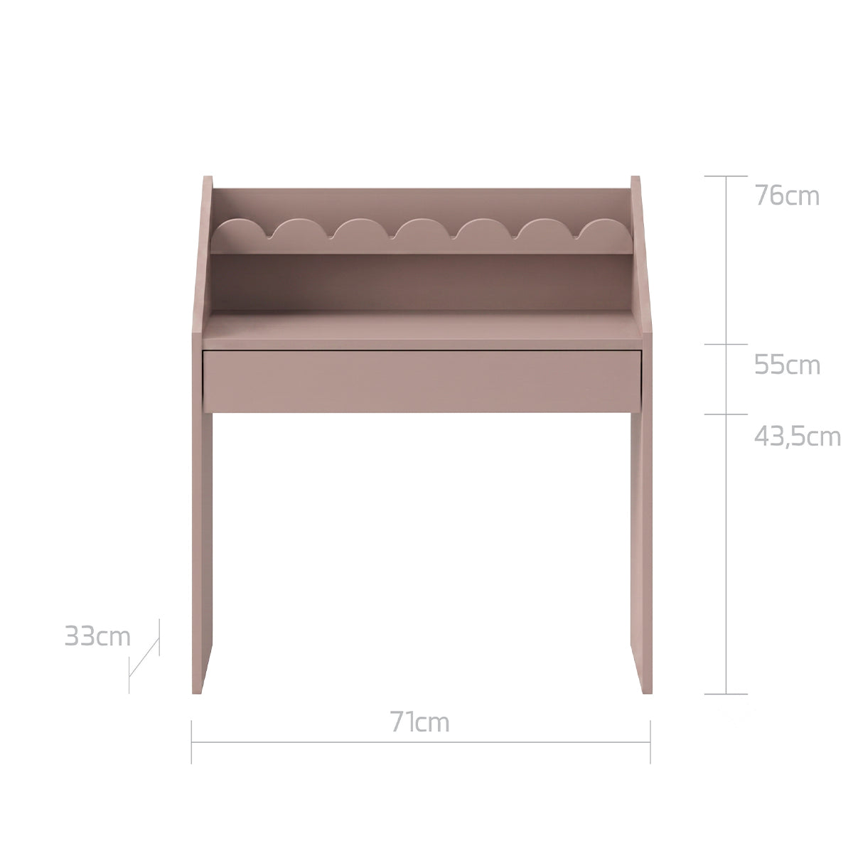 Bureau 1 tiroir Bellamy Book Nook Rose