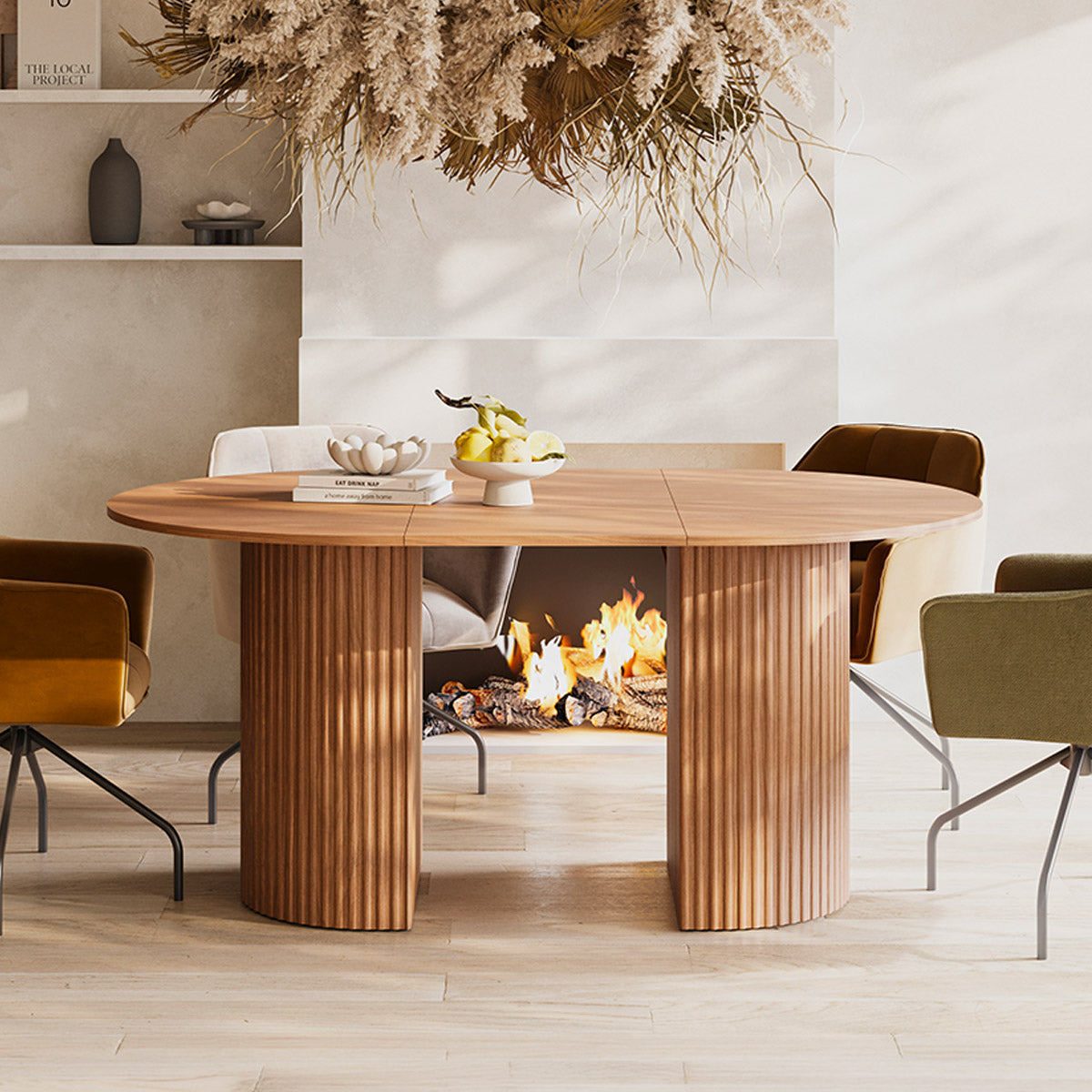 Table à manger extensible 4 à 8 places Canopée Bois foncé