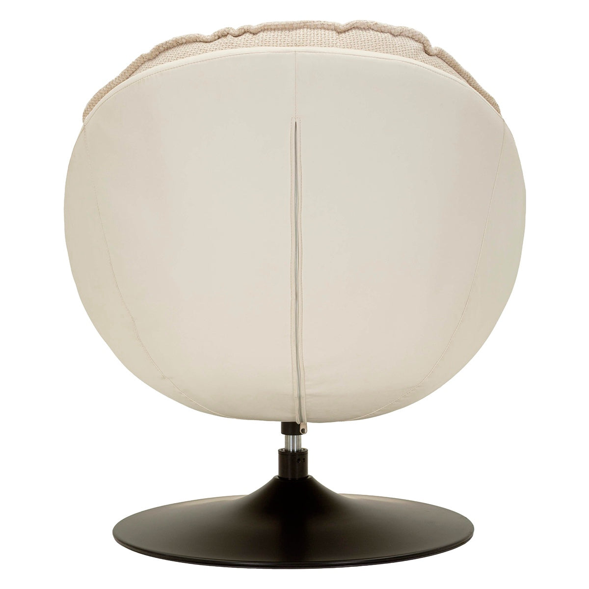 Fauteuil pivotant Corey tissu chenille Crème et Noir - vue 6