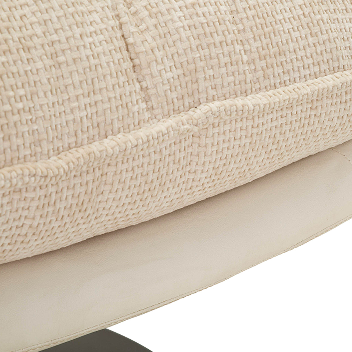 Fauteuil pivotant Corey tissu chenille Crème et Noir - vue 8