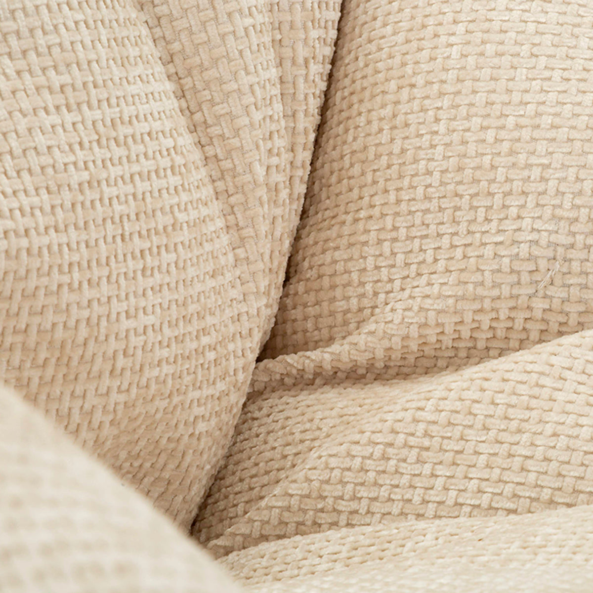 Fauteuil pivotant Corey tissu chenille Crème et Noir - vue 9
