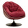 Fauteuil pivotant Corey tissu chenille Bordeaux et Noir