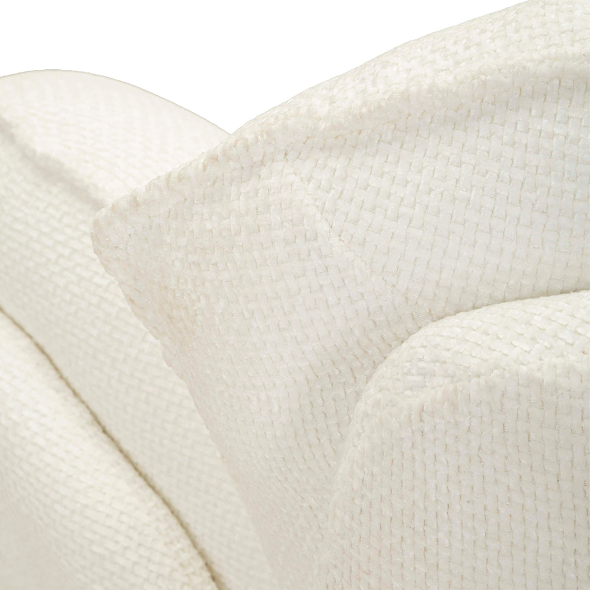 Fauteuil pivotant Dustin tissu chenille Blanc et Crème - vue 9