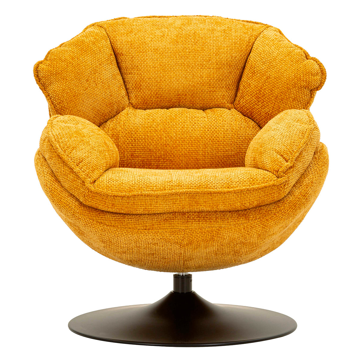Fauteuil pivotant Dustin tissu chenille Orange et Noir - vue 3