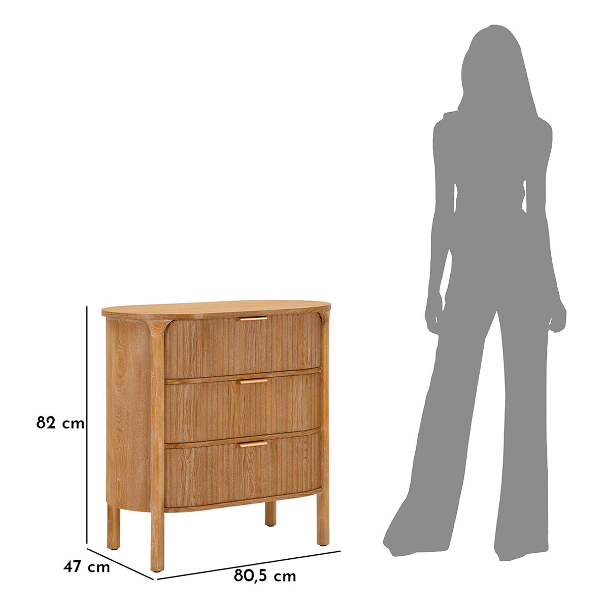 Commode 3 tiroirs Ernesto Bois de sapin - vue 10