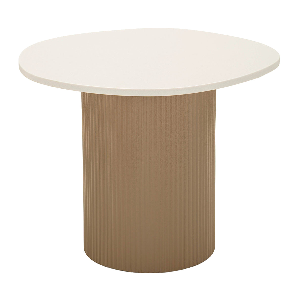 Bout de canapé 46 cm effet marbre Frieda Taupe et Blanc - vue 2