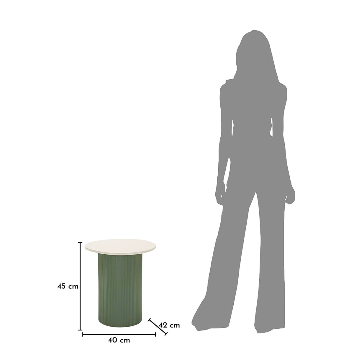 Bout de canapé 40 cm effet marbre Frieda Vert et Blanc - vue 6
