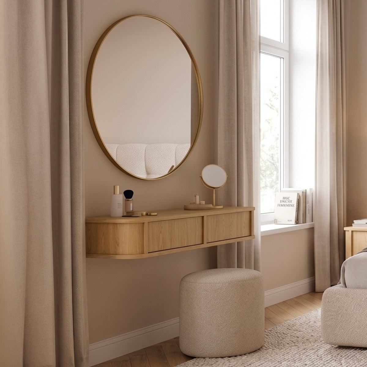 Console coiffeuse murale Halina Bois
