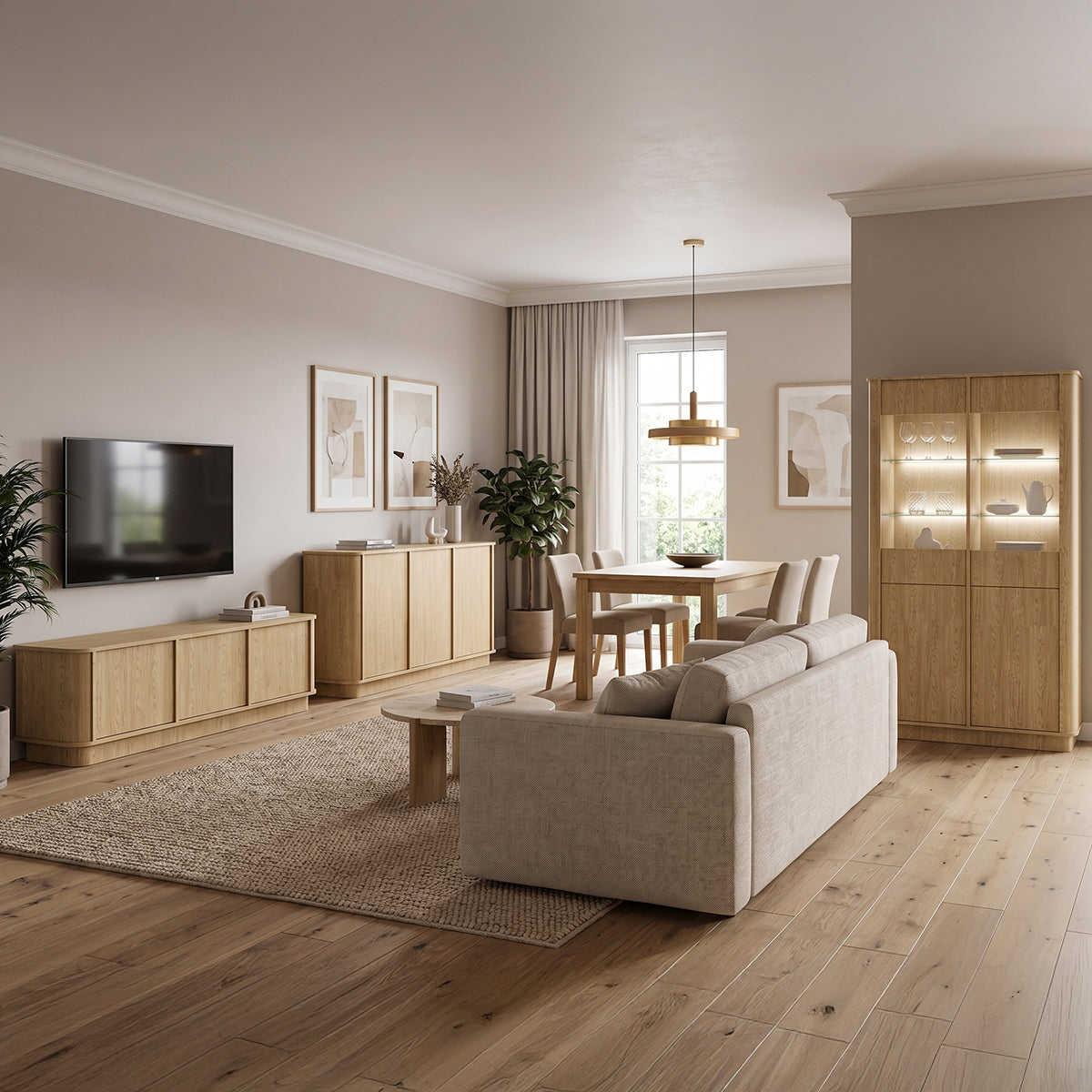 Meuble TV 3 portes 154 cm Halina Bois