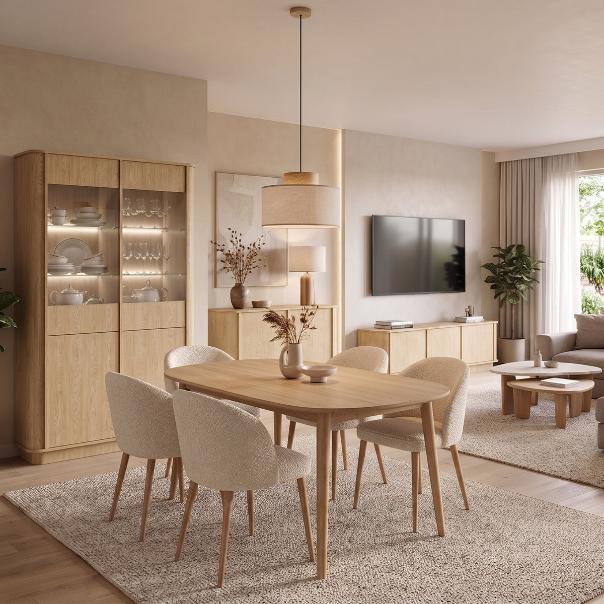 Meuble TV 3 portes 154 cm Halina Bois