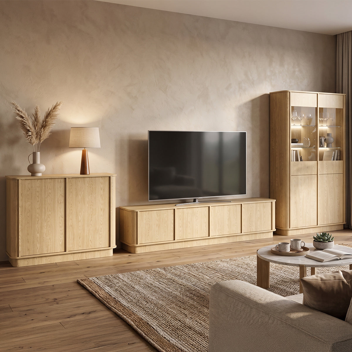 Meuble TV 4 portes 200 cm Halina Bois