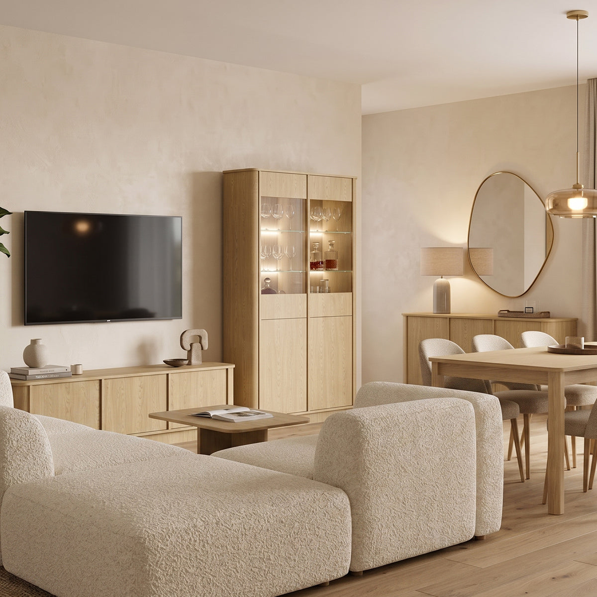 Meuble TV 3 portes 154 cm Halina Bois