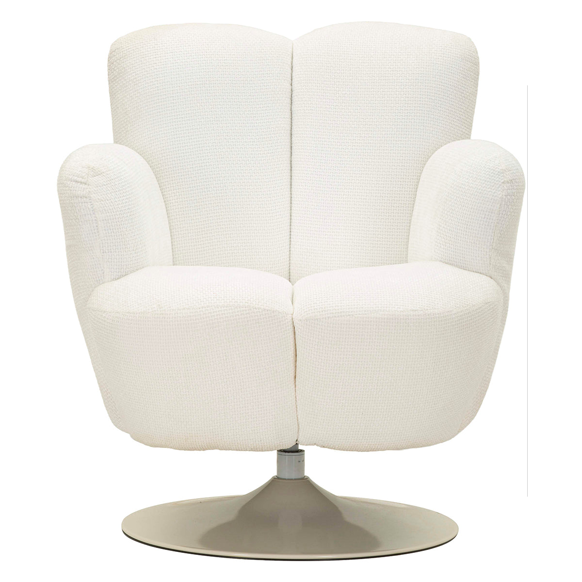 Fauteuil pivotant Jesse tissu chenille Blanc - vue 3