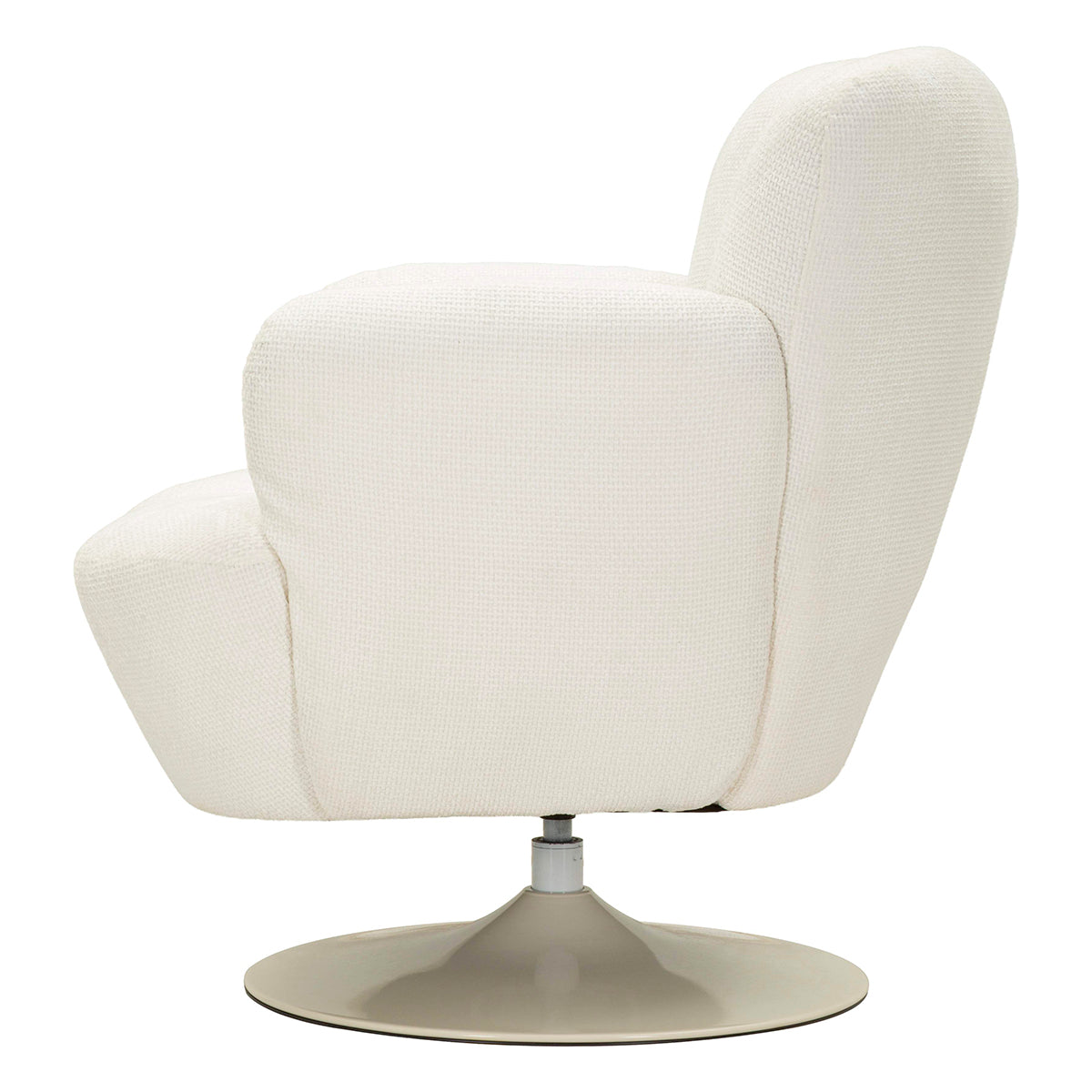 Fauteuil pivotant Jesse tissu chenille Blanc - vue 4