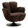 Fauteuil pivotant Jesse tissu chenille Noir