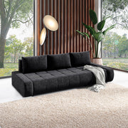 Canapé convertible 3 places avec coffre Jonas Gris anthracite