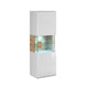 Vitrine murale 1 porte avec LED Jules Blanc et Bois