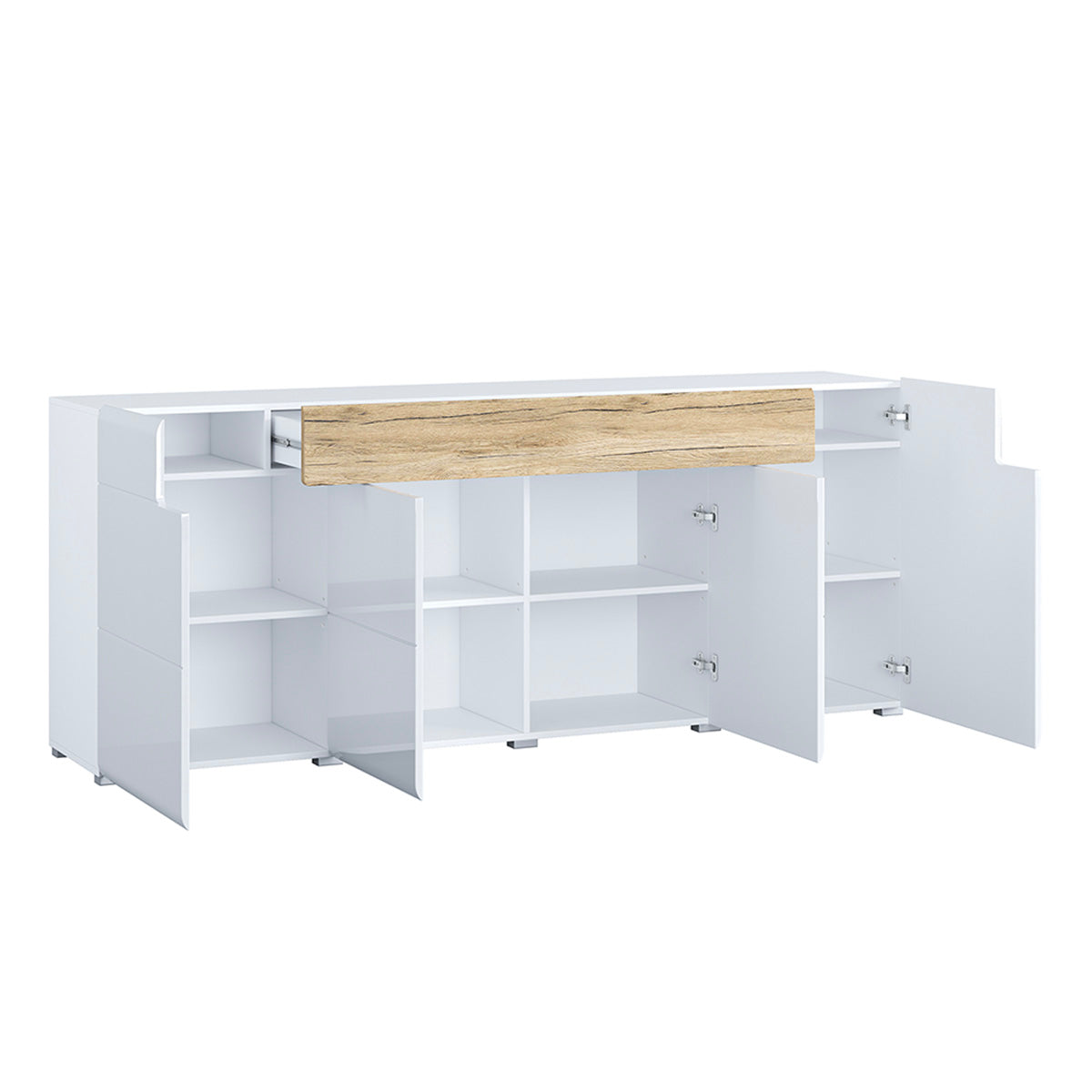 Buffet 4 portes 1 tiroir Jules Blanc et Bois