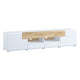 Meuble TV 2 portes 2 tiroirs 208 cm Jules Blanc et Bois