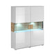 Vaisselier 2 portes avec LED Jules Blanc et Bois